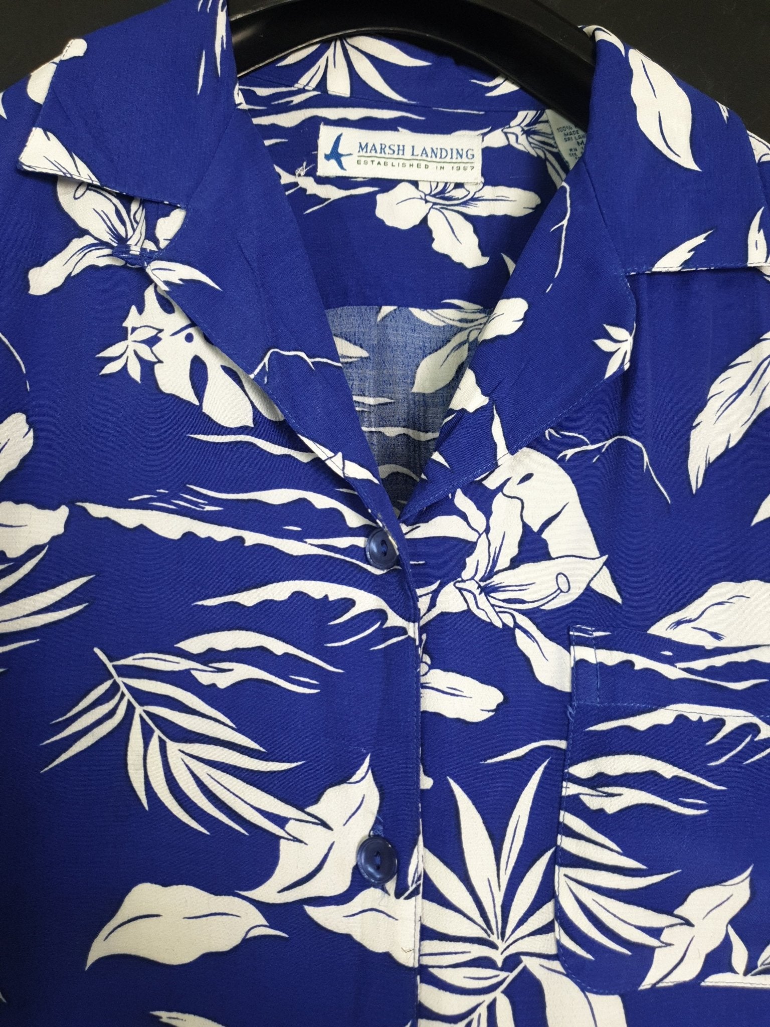 Marsh Landing Blue Floral Blouse - Funkify