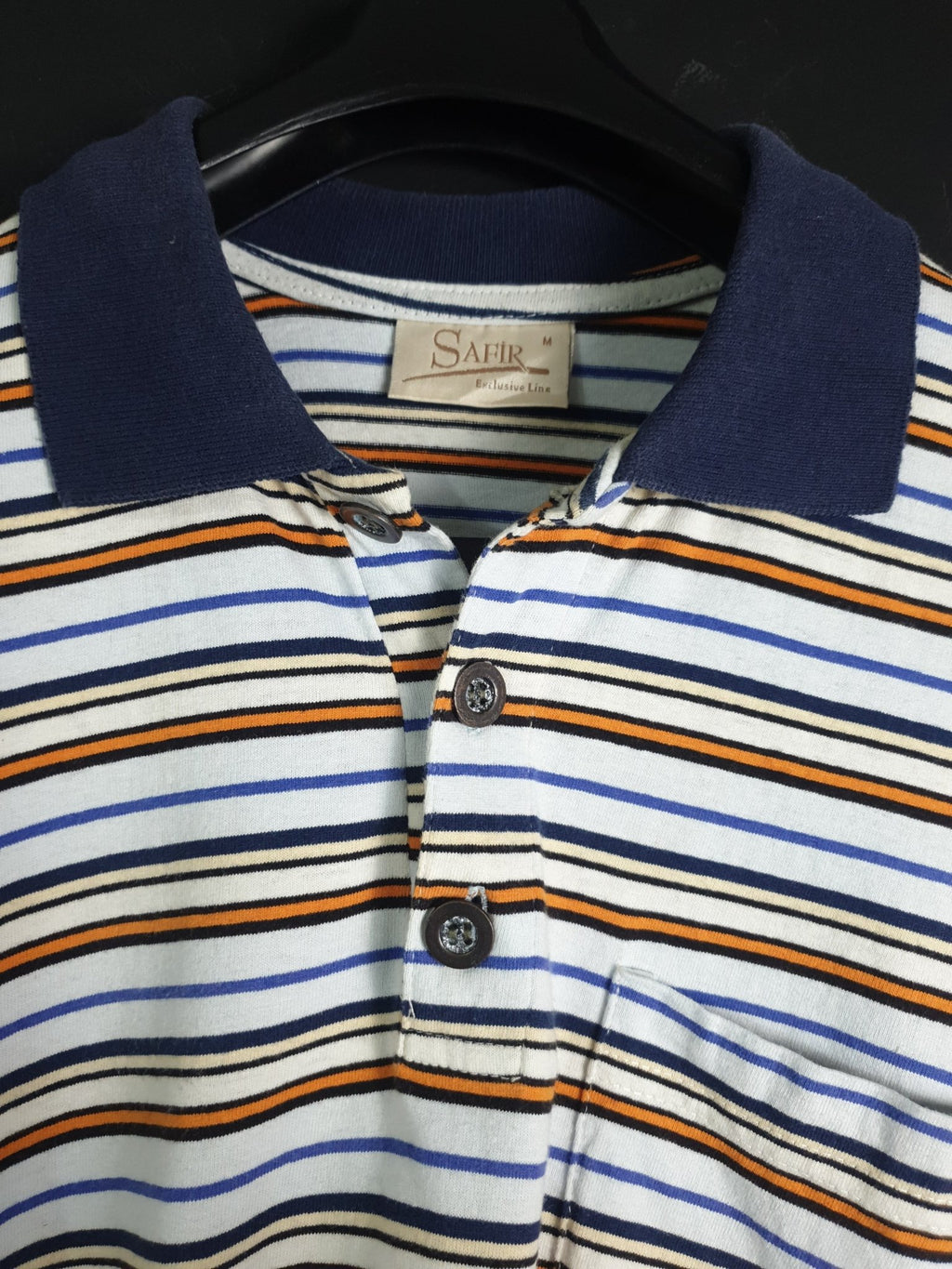 Retro Striped Polo shirt Large - Funkify