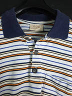 Retro Striped Polo shirt Large - Funkify