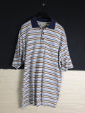 Retro Striped Polo shirt Large - Funkify