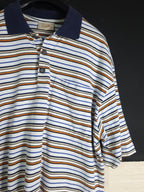 Retro Striped Polo shirt Large - Funkify