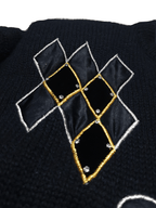 Vintage 80s Wool Blend Embroided Knit Jacket - Funkify