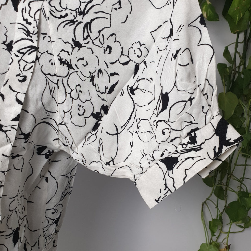 Vintage abstract floral blouse - Funkify