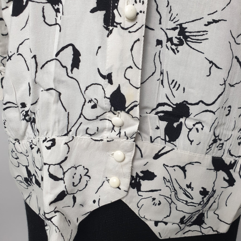 Vintage abstract floral blouse - Funkify