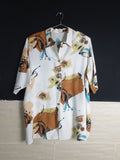 Vintage Abstract Shirt with Shoulder Pads - Funkify