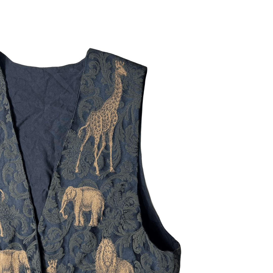 Vintage Animal Pattern Tapestry Vest - Funkify
