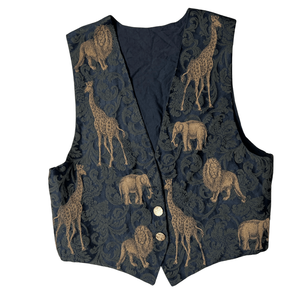 Vintage Animal Pattern Tapestry Vest - Funkify