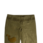 Vintage Embroidered Paisley Olive Pants - Funkify