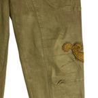 Vintage Embroidered Paisley Olive Pants - Funkify