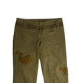 Vintage Embroidered Paisley Olive Pants - Funkify