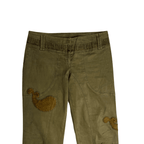 Vintage Embroidered Paisley Olive Pants - Funkify