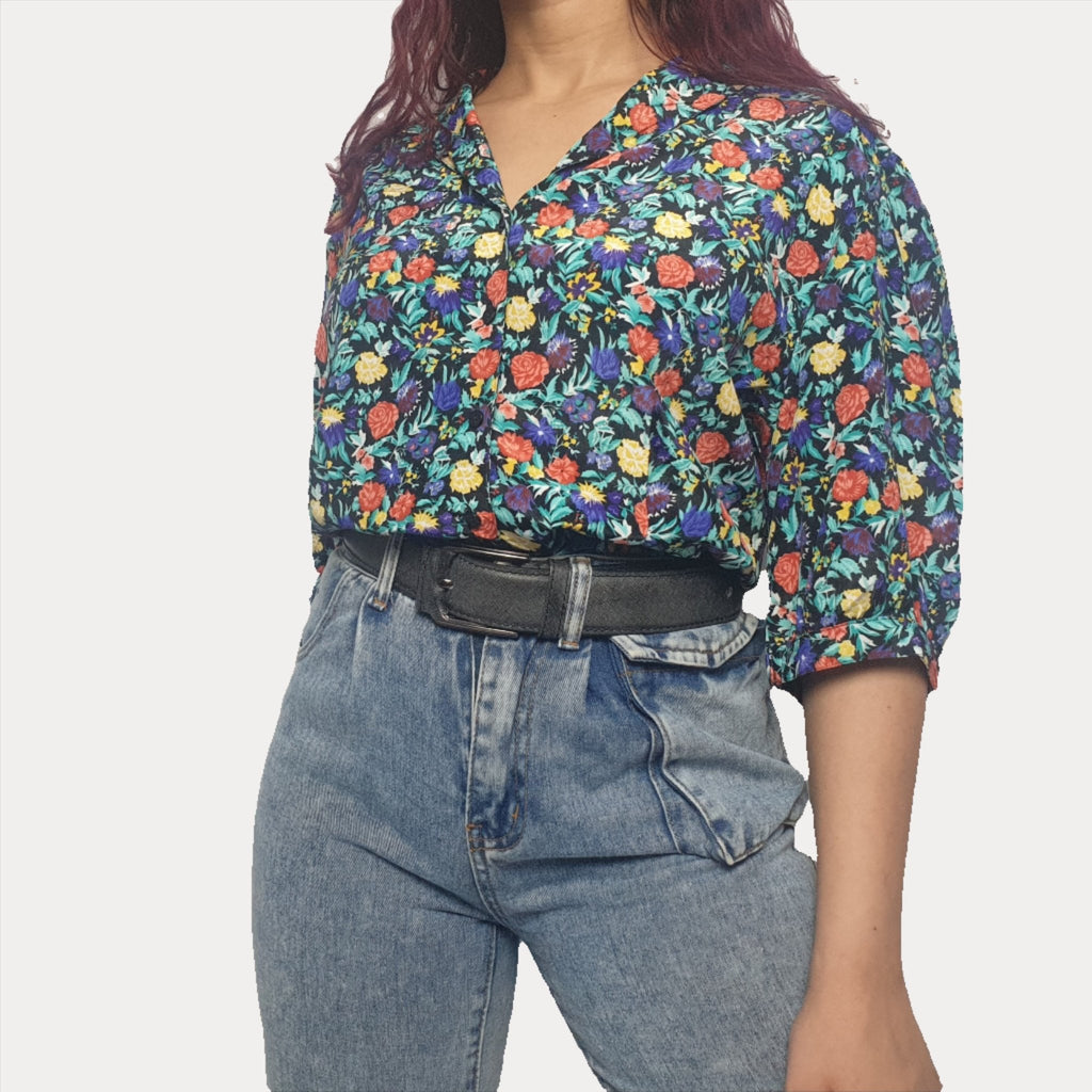 Vintage floral blouse - Funkify