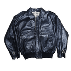 Vintage Genuine Leather Bomber Jacket - Funkify