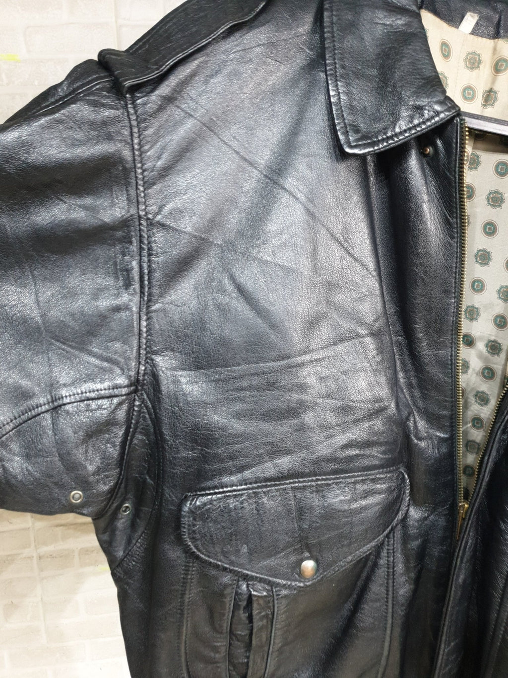 Vintage Genuine Leather Bomber Jacket - Funkify