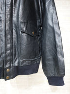 Vintage Genuine Leather Bomber Jacket - Funkify
