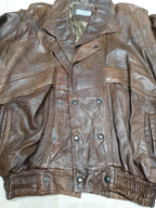 Vintage Genuine Leather Jacket with Detachable Sleeves - Funkify