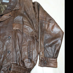 Vintage Genuine Leather Jacket with Detachable Sleeves - Funkify