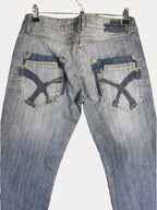 Vintage Low waist Women's Denim Jeans with Button Detailing - Funkify