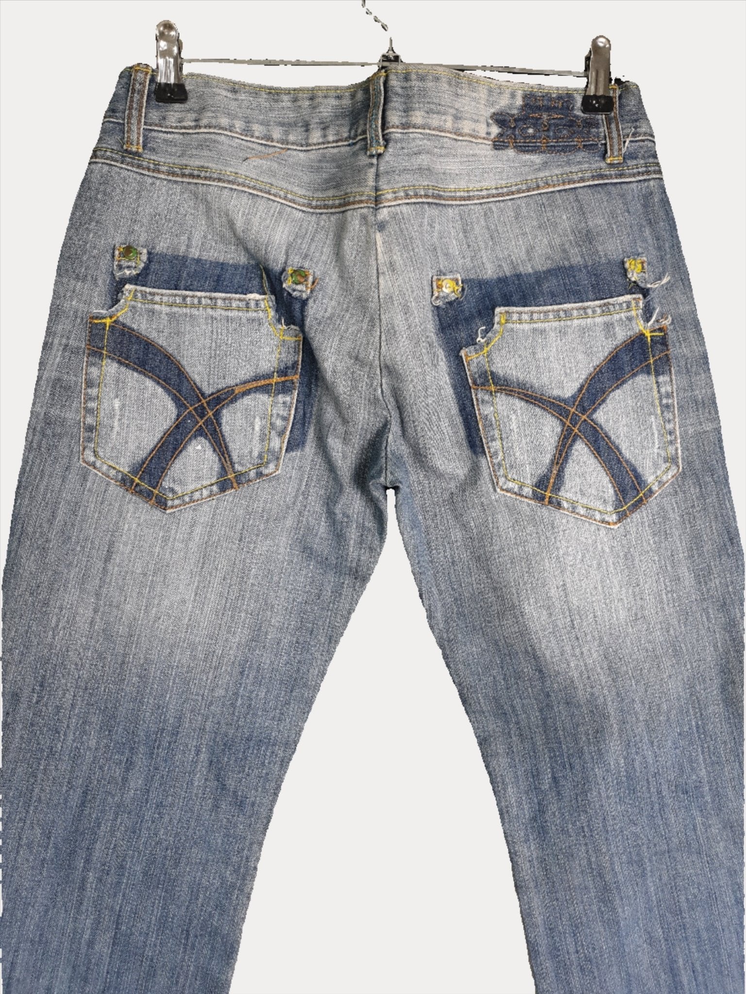 Vintage Low waist Women's Denim Jeans with Button Detailing - Funkify