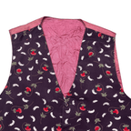 Vintage Maroon Floral Vest - Funkify