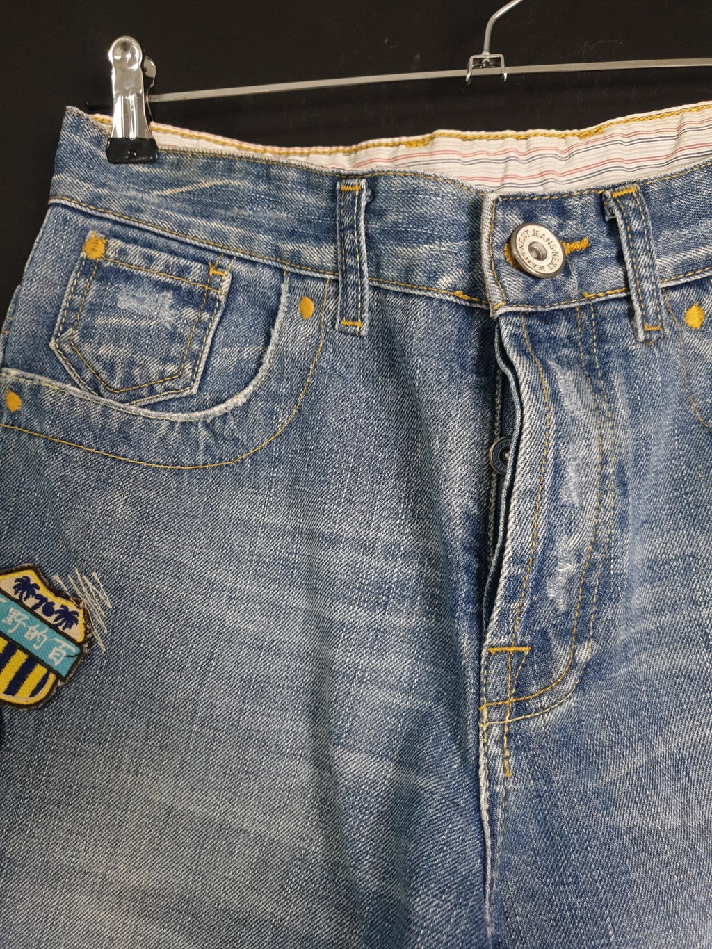 Vintage Men's Patched Denim Jeans - Funkify