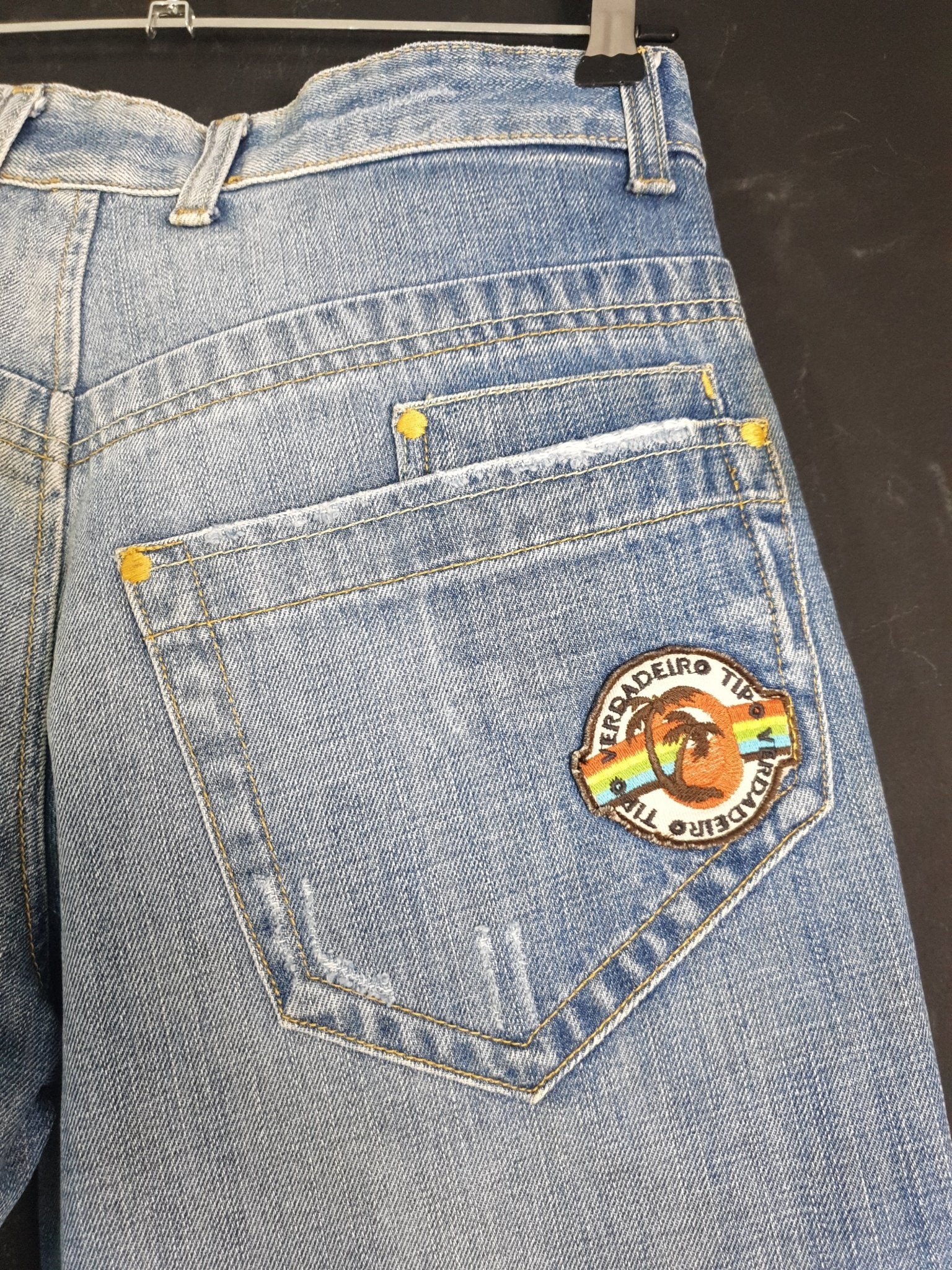 Vintage Men's Patched Denim Jeans - Funkify