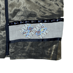 Vintage Metallic Embroidered Open Front Vest - Funkify