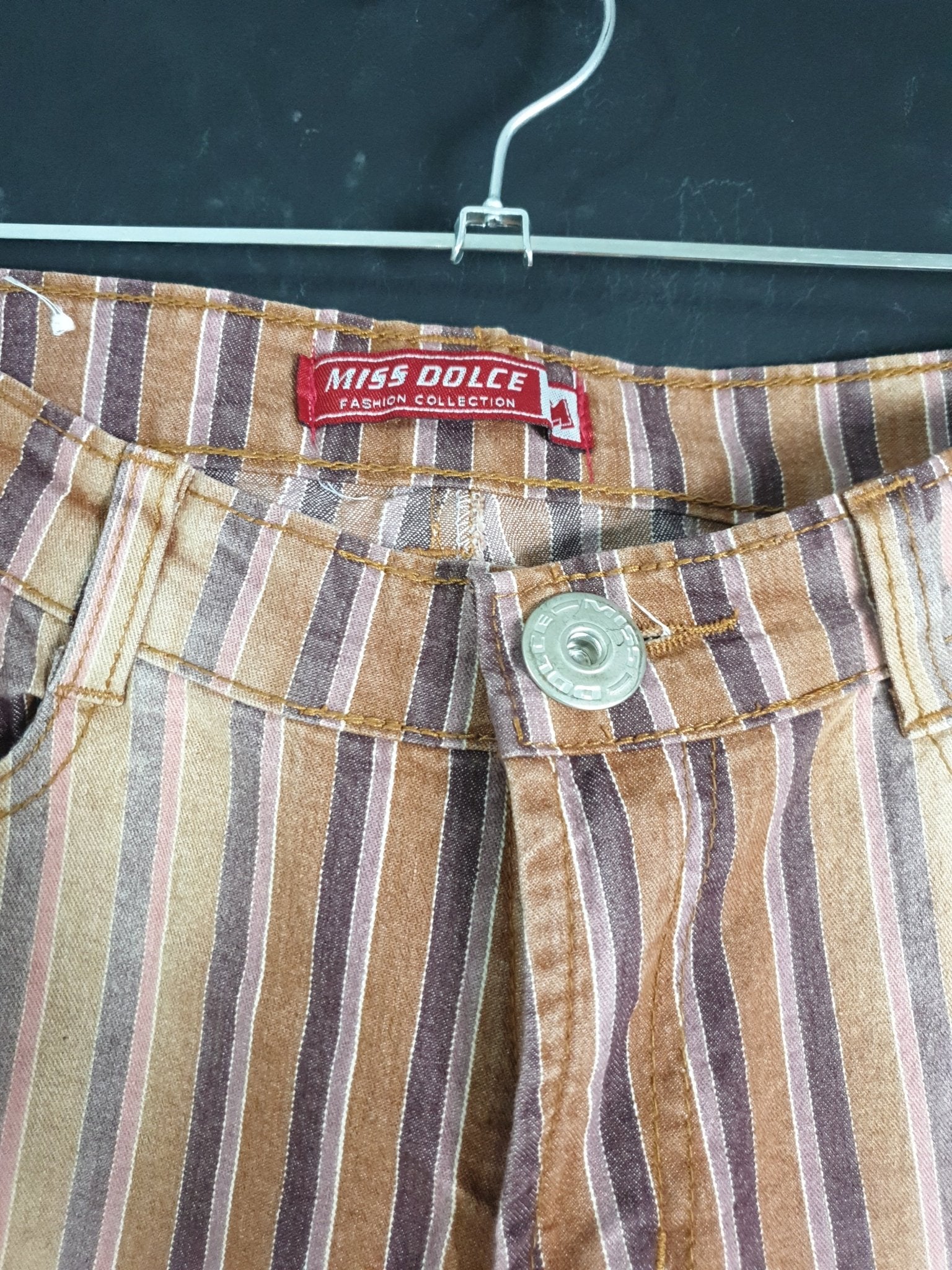 Vintage Miss Dolce Women's Striped Jeans - Funkify