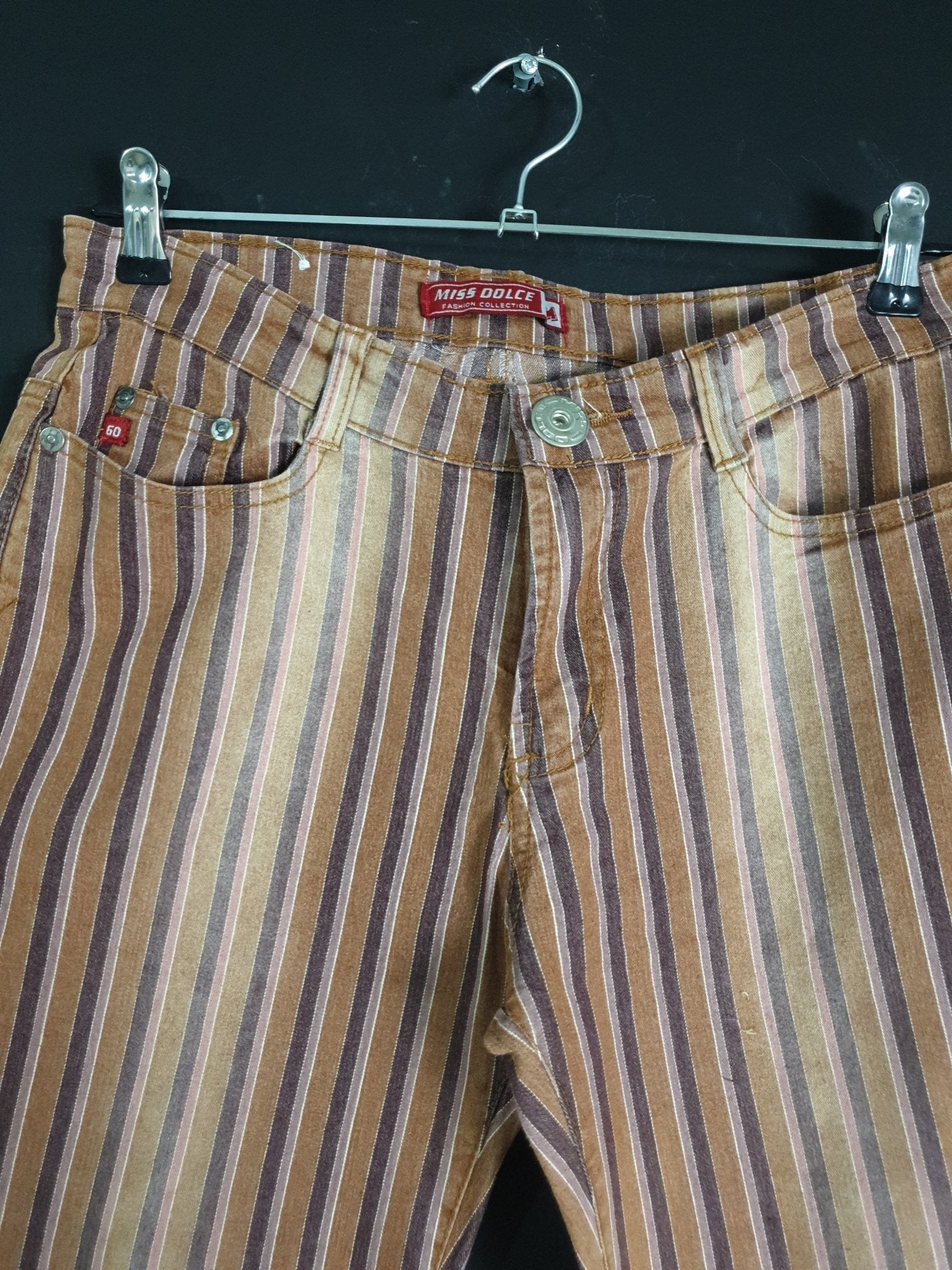 Vintage Miss Dolce Women's Striped Jeans - Funkify