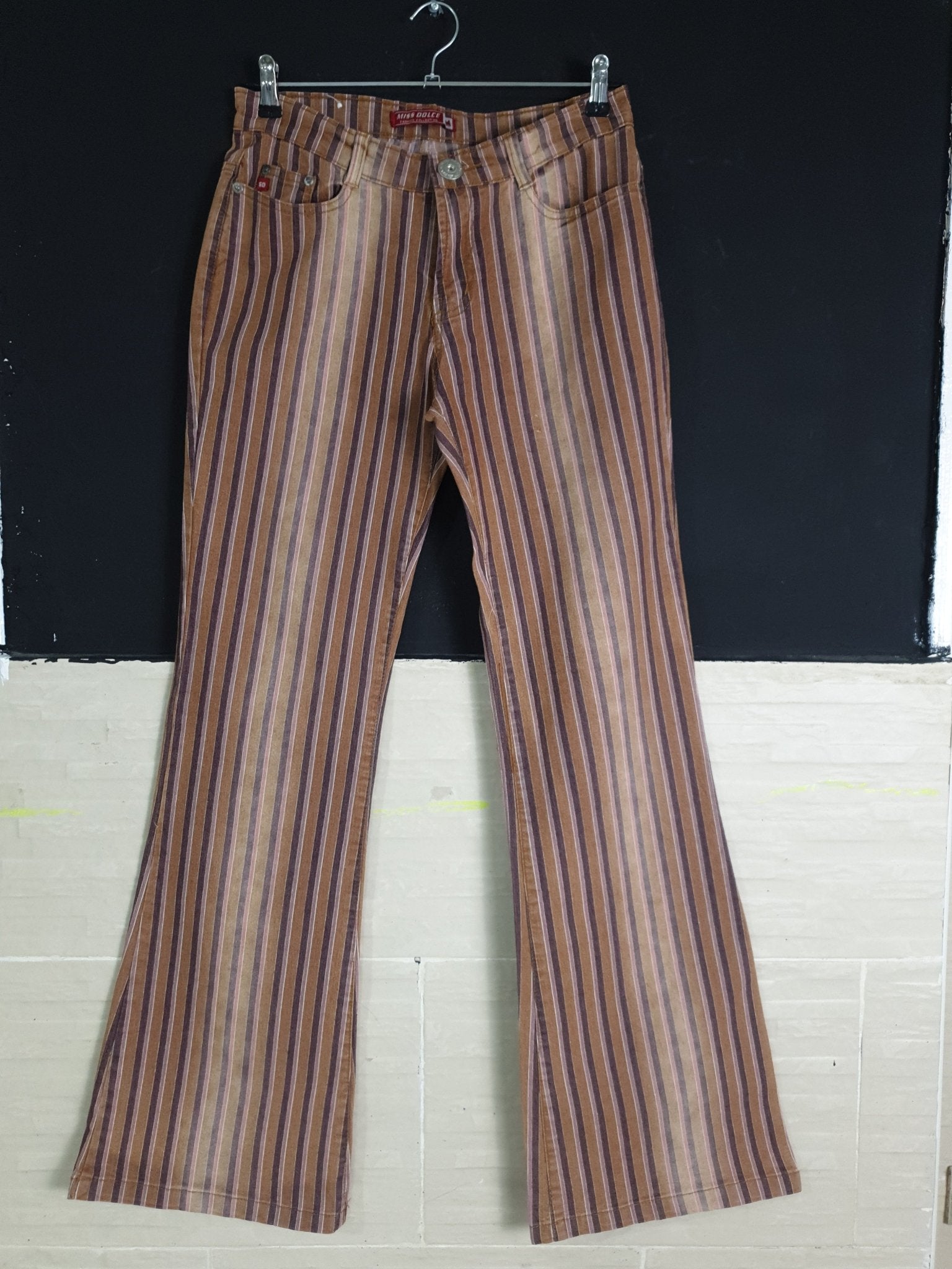 Vintage Miss Dolce Women's Striped Jeans - Funkify