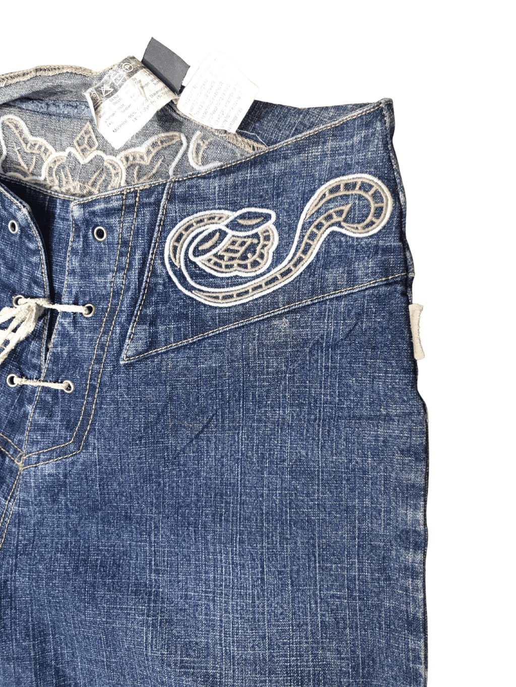 Vintage Street One Embroidered Denim Jeans - Funkify