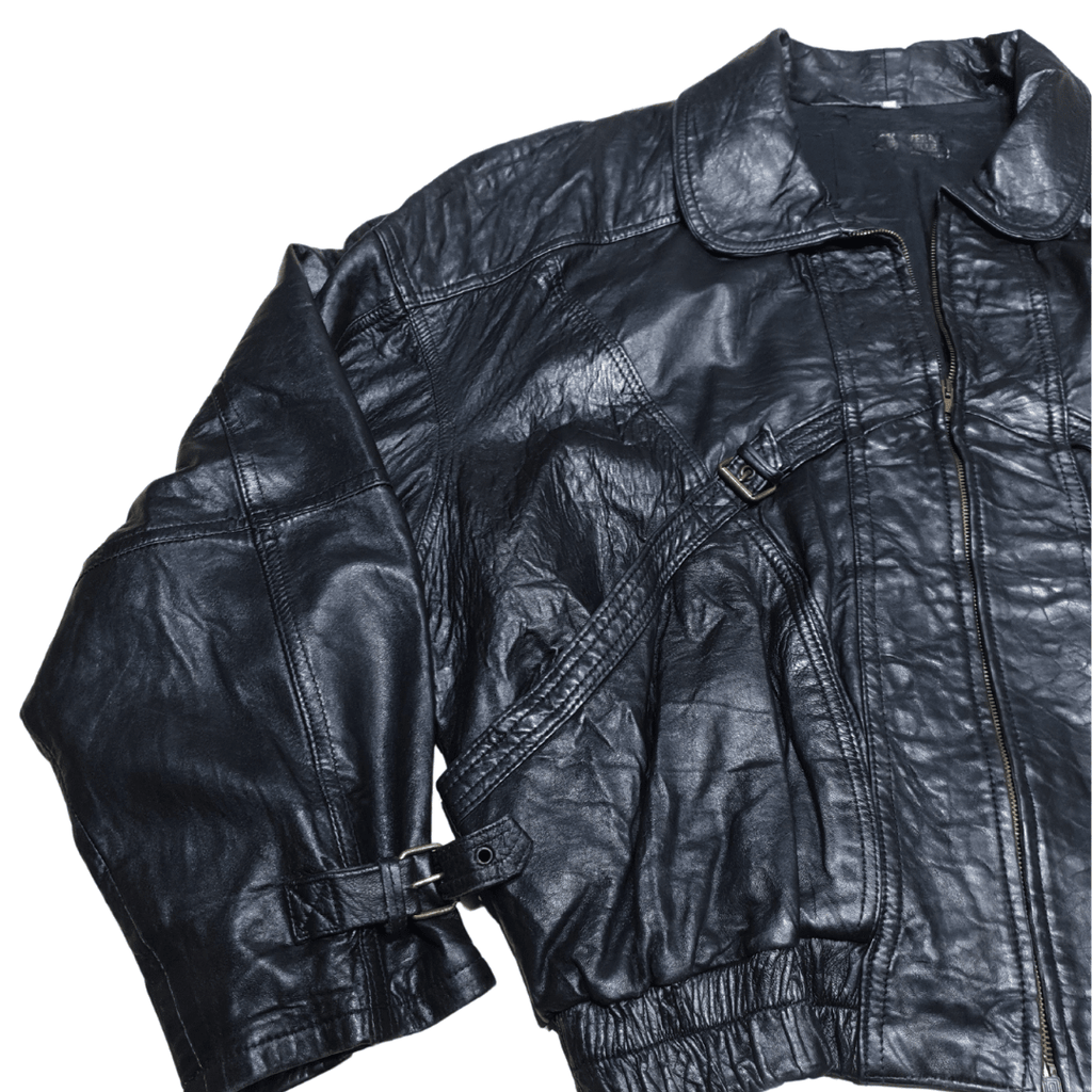 Vintage Vera Pelle Genuine Leather Jacket with Belt Detail - Funkify