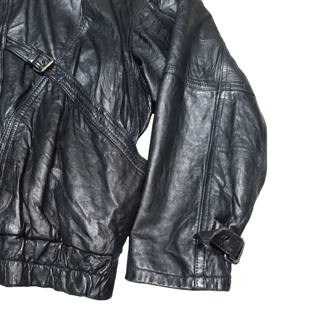Vintage Vera Pelle Genuine Leather Jacket with Belt Detail - Funkify