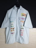 Vintaged Patched Denim Shirt - Funkify