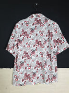 White Blouse with Red Floral Details - Funkify