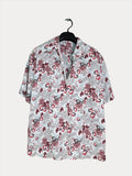White Blouse with Red Floral Details - Funkify